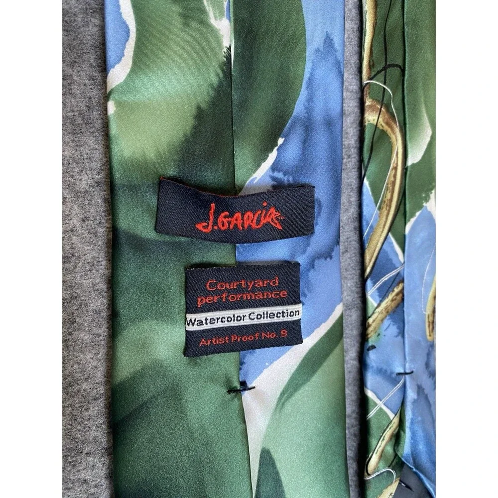 J. Garcia Green Gold Necktie Watercolor Courtyard Performance Artist Proof No. 9